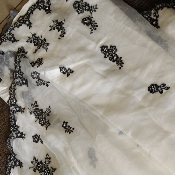 David's Bridal Ivory and Black Gown - Picture 5 of 5